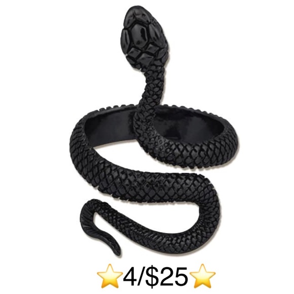 Adjustable Open Style Black Snake Ring - Picture 1 of 6